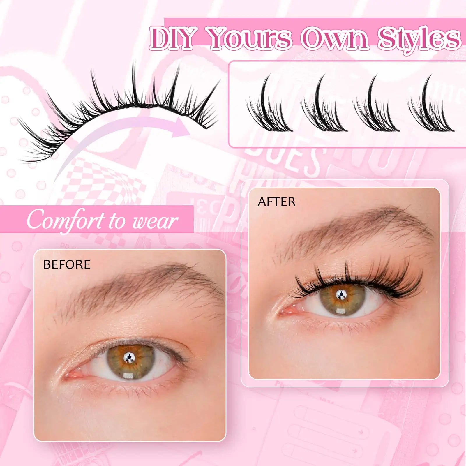 Invisible Band Lashes with Spikes