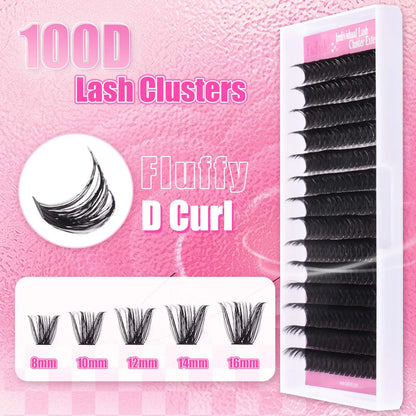 Astra 100D 3D Effect Fluffy Lash Clusters Beginner-Friendly Best at Home Lash Extensions