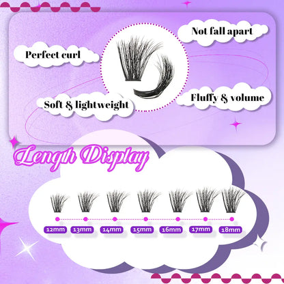 Astra 100D 3D Effect Fluffy Lash Clusters Beginner-Friendly Best at Home Lash Extensions