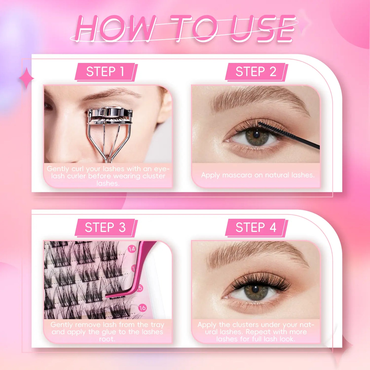 Blooming Lash Extensions DIY 3D Effect Beginner Lashes